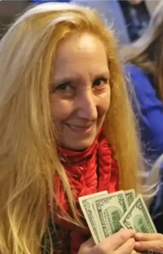 Karina with money